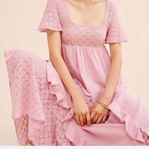 Free People Blush Lace Maxi Dress